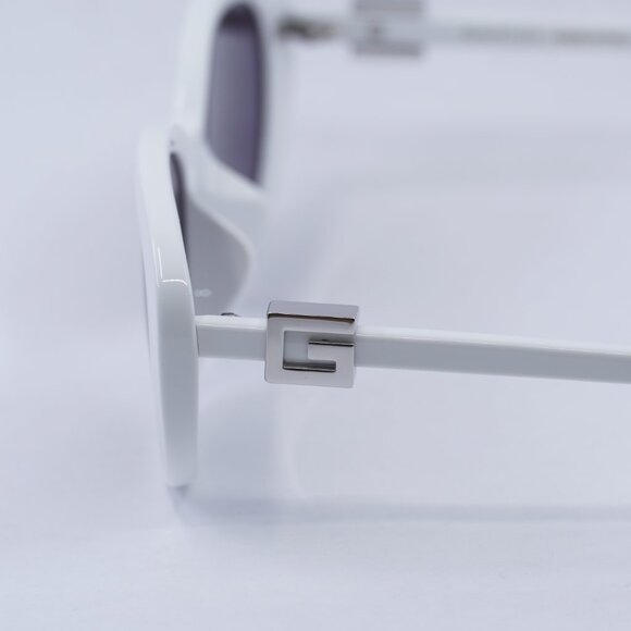 Gucci GG1684SA 006 Sunglasses White Oval Frame, Grey Lenses main image 6